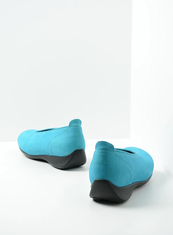 wolky instappers 00359 ballet 11760 turquoise nubuck back
