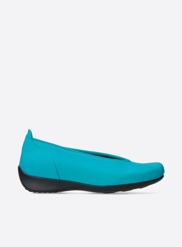 wolky instappers 00359 ballet 11760 turquoise nubuck