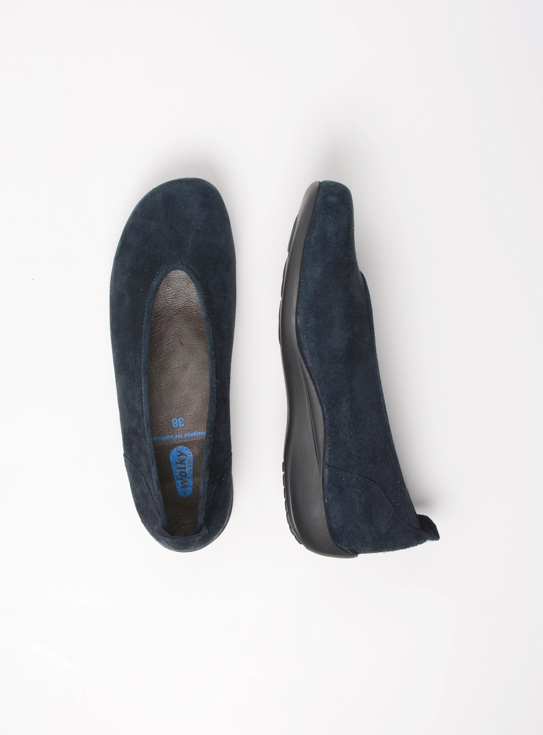wolky instappers 00359 ballet 40800 donkerblauw suede top