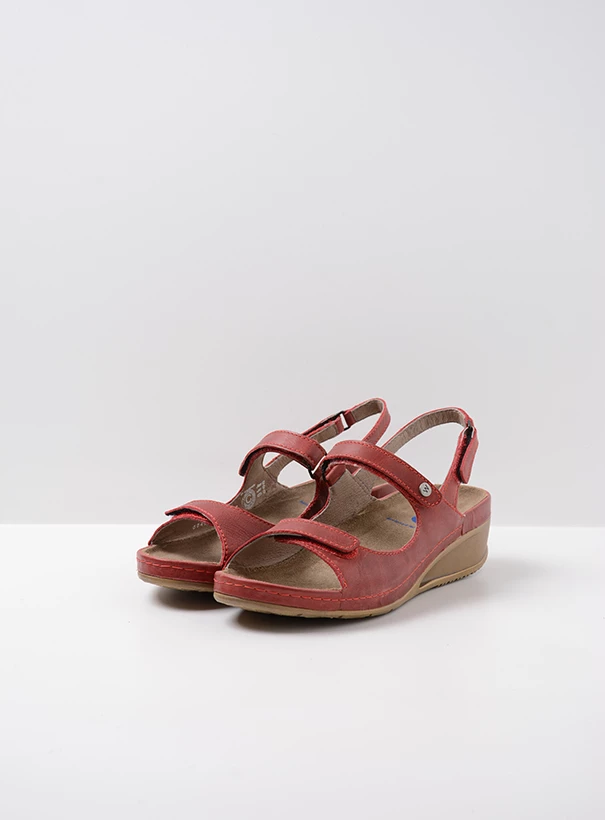 wolky sandalen 00425 shallow 30500 rood leer front