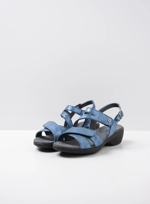 wolky sandalen 00776 fria 10820 denim blauw leer front