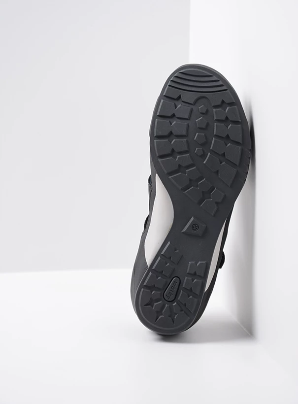 wolky sandalen 01050 ripple 30000 zwart leer sole
