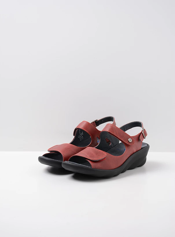 wolky sandalen 03125 scala 30500 rood leer front
