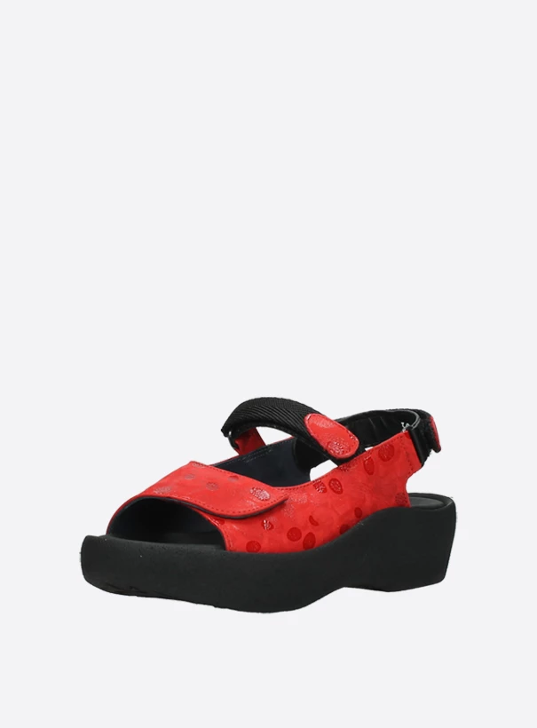wolky sandalen 03204 jewel 12500 rood nubuck front