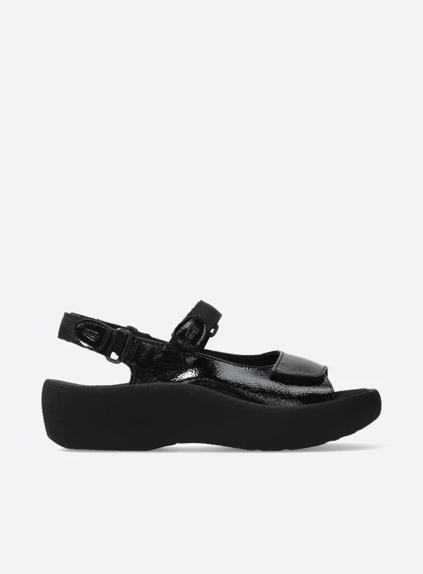 wolky sandalen 03224 jewel vegan 96000 zwart lak
