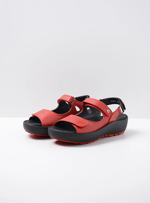 wolky sandalen 03325 rio 20500 rood leer front