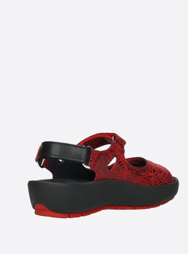 wolky sandalen 03325 rio 40500 rood craquele leer back