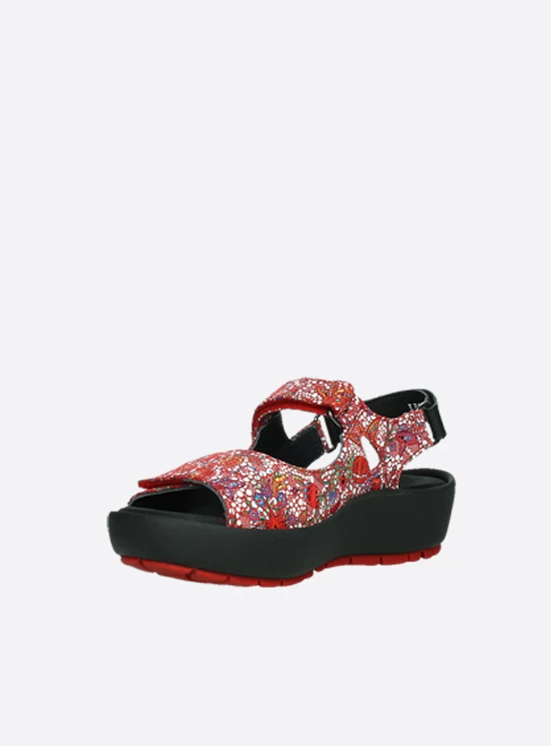wolky sandalen 03325 rio 42500 rood mosaic suede front
