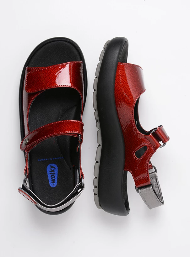 wolky sandalen 03333 brasilia 60500 rood lakleer top