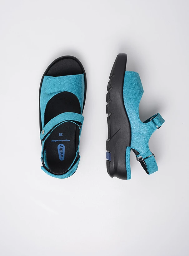 wolky sandalen 03927 delft 15760 turquoise nubuck top