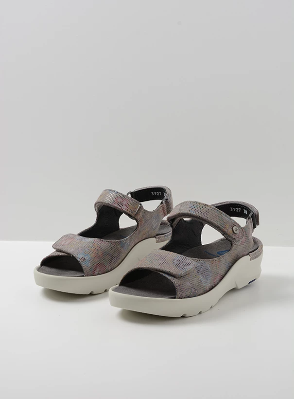 wolky sandalen 03927 delft 45150 flower taupe front
