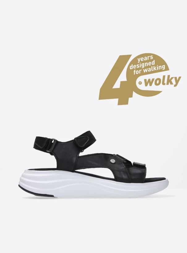 wolky sandalen 05650 cirro 30010 zwart wit leer