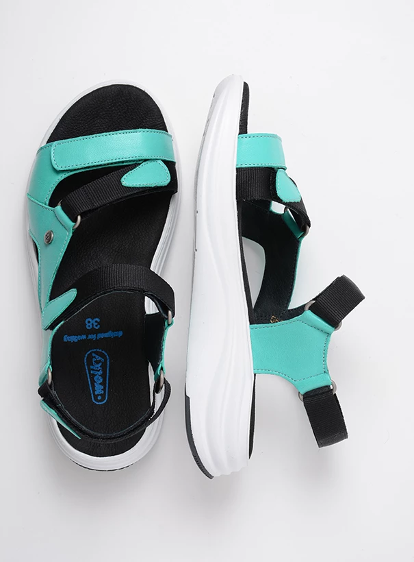 wolky sandalen 05650 cirro 30760 turquoise leer top