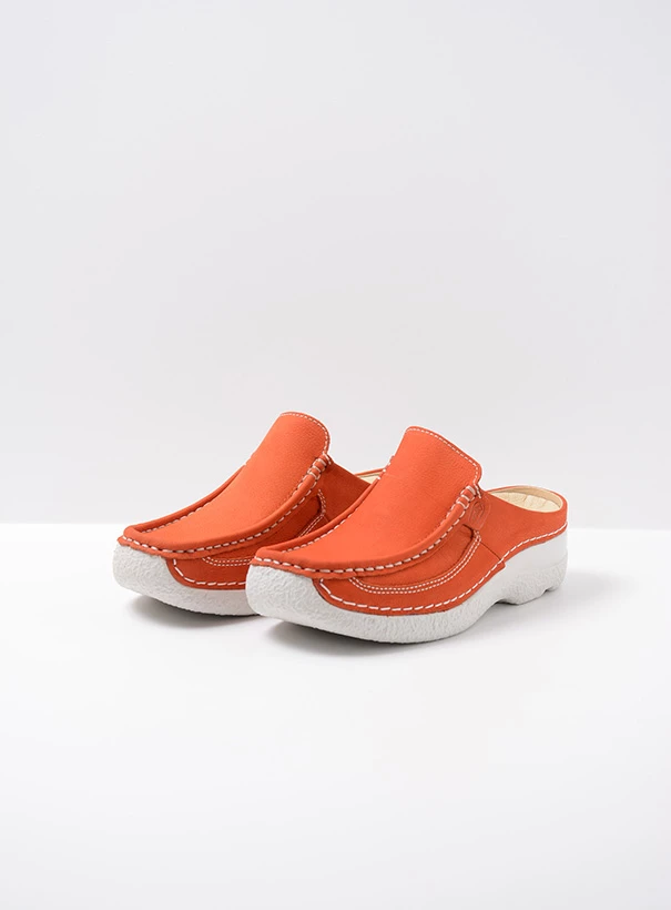 wolky extra comfort 06202 roll slide 11555 oranjerood nubuck front