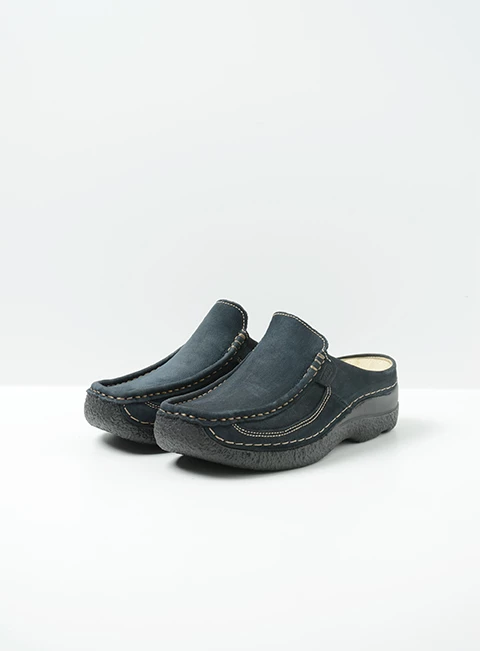 wolky extra comfort 06202 roll slide 11800 blauw nubuck front