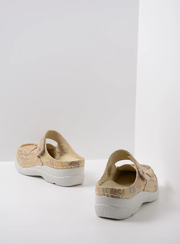 wolky extra comfort 06227 roll slipper 68390 beige geprint suede back