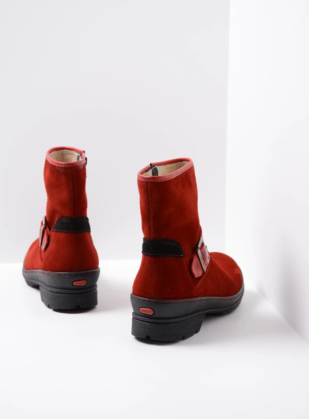 wolky biker boots 07641 nitra 45505 donkerrood suede back
