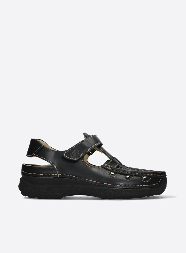Koop jouw Wolky Sandal Men - zwart leer schoenen online